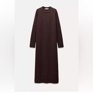 Zara Chocolate Long Knit Dress